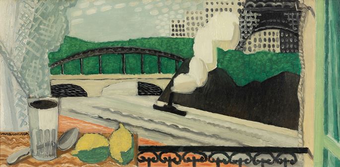 Louis MARCOUSSIS - La Seine et la Tour Eiffel, vue d&#39;un balcon | MasterArt
